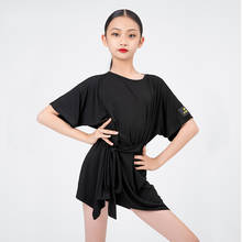 New Latin Dance Dress Girls Black Loose Practice Dress Bat-Sleeves Samba Rumba Dancewear Kids Summer Latin Dance Costume BL5887 2024 - buy cheap