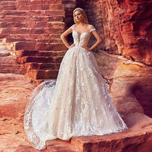 Vestido De Noiva Cap Sleeve Wedding Dress Backless Luxury Robe De Soiree De Mariage Appliques Tulle Suknia Slubna Bridal Gown 2024 - buy cheap
