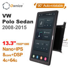 Tesla-sistema multimídia para autos, 13.3 polegadas, android 10, dvd, navegação gps, rotação 1920x1080, para volkswagen, polo, sedan, 2007-2012 2024 - compre barato