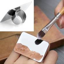 Hot Sale Nail Art Makeup Cosmetic Stainless Steel Paint Mixing Palette Ring Tool 2024 - купить недорого