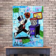 Cartaz modular graffiti lona moderna alec monopoly hd impresso arte da parede dinheiro imagem pintura decoração casa quadro sala estar 2024 - compre barato