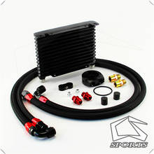 Universal 13 Row AN10 Oil Cooler 260x175x32mm Kit For track / project / race Black 2024 - buy cheap