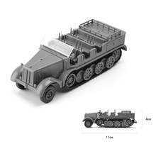 Vehículo militar de media pista para niños, juguete educativo de construcción, tanque de montaje, 4D SD.KFZ.7/2, regalo, 1/72 2024 - compra barato