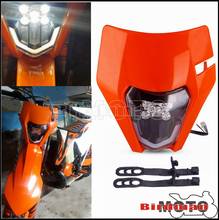 Farol da motocicleta cabeça luz led para exc exc excf xcw 250 300 350 450 500 690 XC-W EXC-F smc seis dias enduro bicicleta sujeira 2024 - compre barato