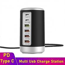 Tongdaytech-cargador rápido multipuerto USB, estación de carga rápida QC 3,0 tipo C PD, 65W, 6 puertos 2024 - compra barato