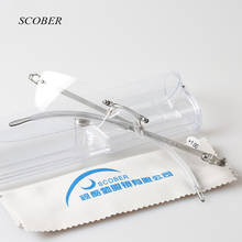Ultra-light frameless reading glasses men TR90 Elegant reading glasses women presbyopic eyewear with case 2024 - buy cheap