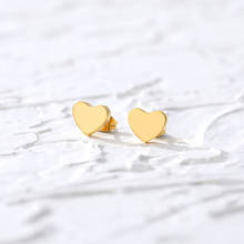 Tiny Heart Cute Stud Earrings Fashion Jewelry Stainless Steel Love Screw Stud Earrings For Women Girl Oorbellen Christmas Gifts 2024 - buy cheap