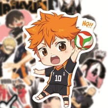 Tamanhos 50 haikyuu! Adesivo japonês de anime para vôlei, decalque para guitarra, mala, laptop, telefone, geladeira, motocicleta, carro 2024 - compre barato