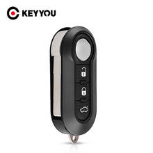 KEYYOU-carcasa para llave de coche, carcasa para Fiat 500, Panda, Punto Bravo, mando a distancia automático, hoja sin cortar, botón blanco Normal 2024 - compra barato