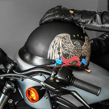 Capacete metade de rosto, 8 cores, capacete, moto, retrô, com visor de sol interno, olheiro indiano, motocicleta 2024 - compre barato