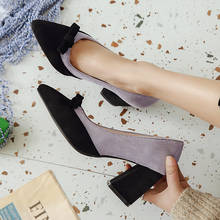 Zapatos de tacón alto con plataforma para mujer, calzado de talla grande 34-48, con punta puntiaguda, informales y cuadrados, a la moda 2024 - compra barato