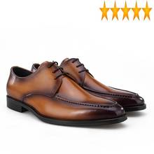 Formal Men High Business Quality Leather Lace Up Breathable Dress Shoes Handmade Classic Male Wedding Footwear Black 38-44 2024 - buy cheap