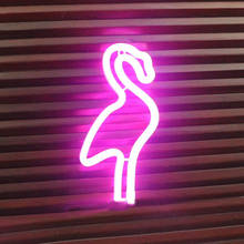 Светодиодный неоновый светильник, праздничный, Рождественский, вечерние, свадебные украшения, детская комната, украшение дома, светильник ing Flamingo, неоновая лампа, ночной Светильник 2024 - купить недорого
