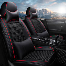 Capas luxuosas para assento de carro em tecido jacquard, cabe na maioria dos veículos de marca, acessórios de interior, capa de couro de alta qualidade 2024 - compre barato