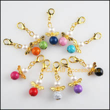 20Pcs Gold Color Retro Mixed Crack Acrylic Tiny 13.5x22mm Angel With Lobster Claw Clasps Charms 2024 - buy cheap