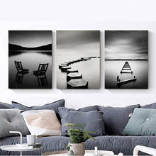 Black and White Landscape Canvas Painting Stone Wooden Bridge Posters and Prints Wall Art Pictures for Bedroom Decoration 2024 - buy cheap
