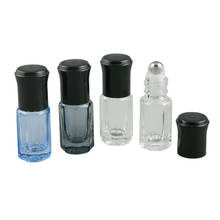 Mini botellas vacías de vidrio enrollable para aceites esenciales, botella de perfume recargable, desodorante con tapa negra, 50x3ml 2024 - compra barato
