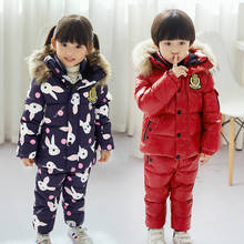 2020 winter girls clothing sets white duck down overalls kids boys clothes suits 3 years waterproof children two piece outfits 2024 - buy cheap