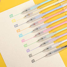 JIANWU-bolígrafos de Gel Kawaii de colores simples, bolígrafos creativos de bricolaje, diario, bolígrafo Neutral, planificador, papelería, suministros escolares de oficina, 10 unids/set por juego 2024 - compra barato