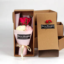 Buquê de flores artificiais para casamento z32, caixa de presente, dia dos namorados, rosa romântica, pétala, banheira, decoração para casa 2024 - compre barato