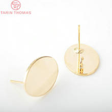 10 Uds pendientes de perno ovalados de latón ovalados de 17,5x13MM de 24K de Color dorado de alta calidad accesorios Diy accesorios de joyería 2024 - compra barato