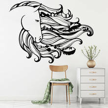 Artistic Wall Decal Horse Mane Head Animal Feathers Viny Living Room Interior Window Wall Stickers Abstract Home Decoration Z425 2024 - buy cheap