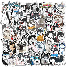 50 pçs husky dos desenhos animados adesivos animais bonitos decalques do cão para o motor do carro mala skate telefone portátil legal skate brinquedo adesivo 2024 - compre barato