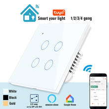 WiFi Smart  Switch,Wireless Wall Light Touch Switch,2/3 Way,Glass Panel  Touch Interruptor Inteligente 1/2/3/4 Gang,EU UK 2024 - buy cheap