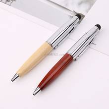2 In 1 Mini Touch Screen Stylus Wooden Ballpoint Pen For iPad iPhone Samsung Tablet Student Gifts 2024 - buy cheap