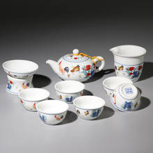 Conjunto de chá peniano de porcelana branca, bule de chá de cerâmica estilo chinês doméstico kungfu, xícara de chá preto da hong pao, frete grátis 2024 - compre barato