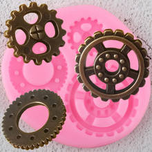 Industrial Steampunk Gears Silicone Molds Cupcake Topper Fondant Mold Baby Birthday Cake Decorating Tools Candy Chocolate Moulds 2024 - buy cheap