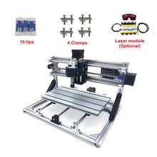 DIY мини фрезерный станок с ЧПУ 1610 3 оси 300 Вт CNC PCB резьба по дереву фрезерная машина для гравировки по металлу опционально лазерная головка 15 Вт 2024 - купить недорого