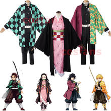 Anime Demon Slayer:Kimetsu no Yaiba Kamado Tanjirou Agatsuma Zenitsu Tomioka Giyuu Kamado Nezuko Kimono Uniforms Cosplay Costume 2024 - buy cheap