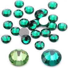 SS4-SS34 малахитовые зеленые стеклянные кристаллы стразы для нейл-арта без горячей фиксации, клеевые Стразы для украшения ногтей 2024 - купить недорого