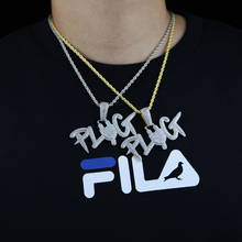 Ожерелье мужское из двух цветов с подвеской в виде букв, украшенное кубическим цирконием, цепочка в стиле хип-хоп, Ювелирное Украшение в стиле рок 2024 - купить недорого