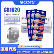 300 шт./лот Sony оригинальный CR1620 CR 1620 3V литиевая батарея для часов пульт дистанционного управления сигнализация Кнопочная батарея монета BR1620 DL1620 ECR1620 2024 - купить недорого