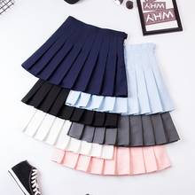 2021 New Spring high waist ball pleated skirts Harajuku Denim Skirts solid a-line sailor skirt Plus Size Japanese school uniform 2024 - buy cheap