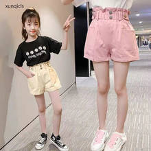 Baby Shorts for Girls Clothing Summer 2021 Children Hot Pants High Waist Teenage Cotton Shorts Girl Pink Shorts 2024 - buy cheap