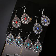 2020 Vintage Indian Bollywood Carved Water Drop Earrings Jhumka Jhumki Women's Boho Ethnic Beaded Earring Jewelry 2024 - buy cheap