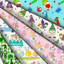 Easter St Patricks Green Gnome Print Bullet Fabric 4 Way Stretch Spandex Knit Liverpool Fabric For Baby HeadWrap Bummies 2024 - buy cheap