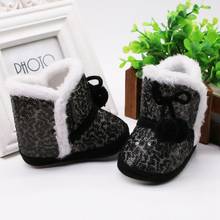 Baby Shoes Winter Baby Boy Girl Sequin Snow Boots With Plush Ball Infant Anti-slip Toddler Shoes12 2024 - buy cheap
