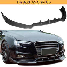 Для S5, карбоновый передний бампер, для Audi A5-Sline S5 8T 2012-2016, нестандартные автомобильные аксессуары, два стиля 2024 - купить недорого