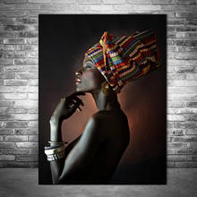 Lindas pinturas a óleo femininas pretas impressas em tela retrato africano de arte de parede posteres e impressões imagens de parede quadros 2024 - compre barato
