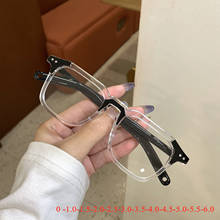 -1.0-1.5 -2-2.5-3-3.5-4.0-5.0 acabado miopia óculos mulheres moda masculina de visão curta preto claro óculos com diopters menos-6 2024 - compre barato