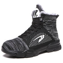 37-48 botas de neve de inverno homem trabalho sapatos de segurança boné toe aço indestrutível designer sapatos stab-resistente tênis de construção 2024 - compre barato