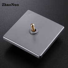 Retro Switch 1-4 Gang 2 Way Silver Gray PC Matte Panel Wall Light Brass Lever Toggle Switch Single Dual Control Free Shiping 2024 - buy cheap