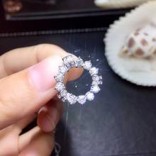 crackling moissanite gemstone pendant for silver necklace fine jewelry round gem necklace bright shiny color girl birthday  gift 2024 - buy cheap