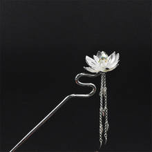 925 Sterling Silver Hair Stick Lotus Flower Accesories for Women Jewelry Handmade Luxury Dangle Hair Pins Free Drop Shipping 2024 - buy cheap