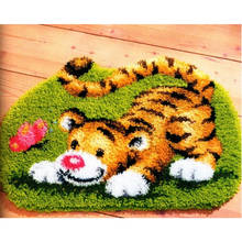 Needlework Cute Tiger Latch Hook Rug Kit DIY Unfinished Crocheting Yarn Mat Floor Mat Picture Carpet embroidery Cross-stitch 2024 - buy cheap