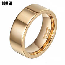 Роскошное Золотое кольцо 8 мм из карбида вольфрама полированное для женщин обручальные кольца мужские обручальные кольца модные ювелирные изделия с защитой от царапин 2024 - купить недорого